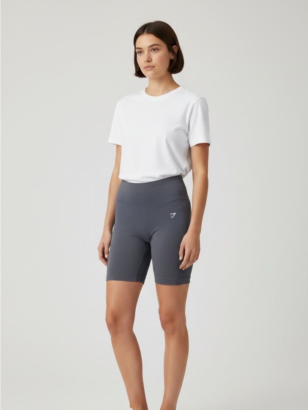 Gymshark Women's High-Waist Bike Shorts - Charcoal Gray